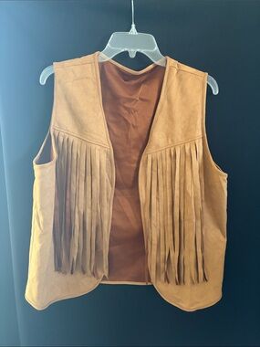 Suede Fringe Vest in Camel costume Halloween